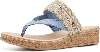 Life Stride Birdie Thong Sandals Womens Sandals Tan Blue : 9.5 M (B), Synthetic