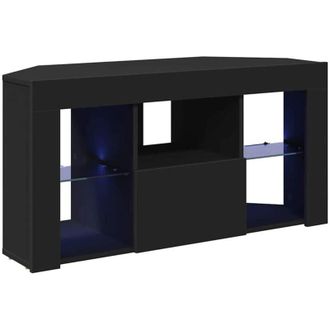 vidaXL Corner LED TV Cabinet Black 101 x 40 x 50 cm Engineered Wood vidaXL
