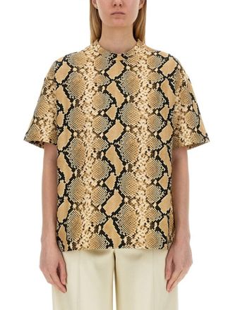 Jil Sander Relaxed Fit T-Shirt With Snake Skin Motif