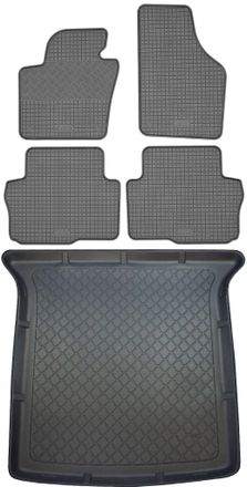 OEM Volkswagen Sharan Ii Van (5 Puertas) A Partir De Septiembre De 2010. Juego: Alfombrillas De Goma Para Coche + Alfombrilla Para Maletero
