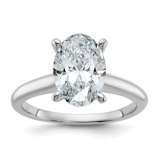 Diamond2Deal 14k White Gold 2 1/2 Ct Lab Grown Diamond Solitare Engagement Ring