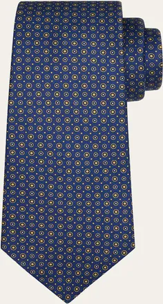 Kiton Mens Micro-Circle Silk Sevenfold Tie