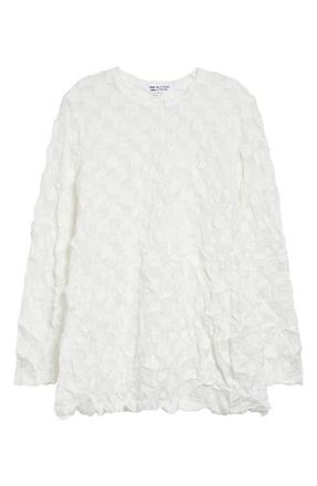 Comme Des Gar&ccedil;ons Raschel Knit Crushed Ruffle Top in White at Nordstrom, Size X-Small