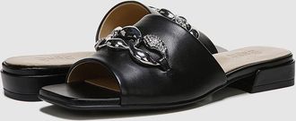 Naturalizer Angie Sandals Womens Black Leather Square Toe Slip On JOBB1140