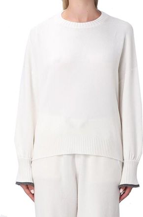 Brunello Cucinelli Womens White Cashmere Sweater Clothing