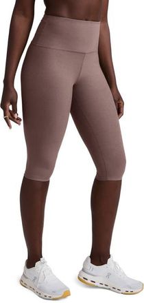 Beyond Yoga High Waist Crop Leggings in Rosey Taupe Heather at Nordstrom, Size X-Large