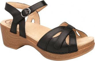 Dansko Womens Season Full Grain Sandal In Black