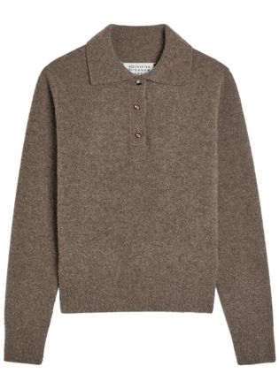 Maison Margiela Wool Polo Jumper - Light Brown - S (UK8-10 / S)