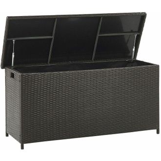 Beliani Beliani - Scatola per Cuscini Marrone Rattan Sintetico Coperchio 126 x 46 cm 290 l Modena