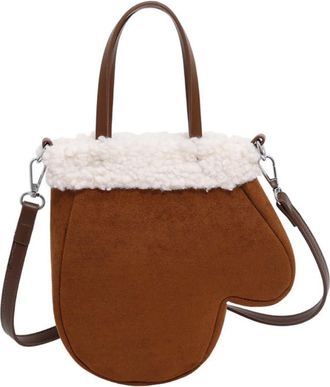 Generic Handbag Womens Autumn and Winter Personalized Plush One-Shoulder Crossbody Bag(brown)