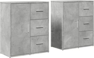 vidaXL Sideboards 2 pcs Concrete Grey 60x31x70 cm Engineered Wood Vidaxl