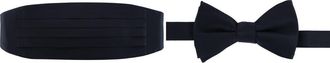 Trafalgar Store Sutton Solid Color Silk Cummerbund & Bow Tie Bundle in Black at Nordstrom