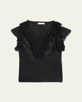 Ulla Johnson Ilyana Silk Ruffle Blouse