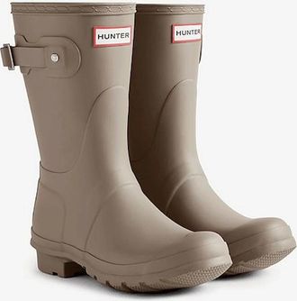Hunter Womens Hunter Original Short Rubber Womens Kettle Wellington Boots - Brown - Size: 5