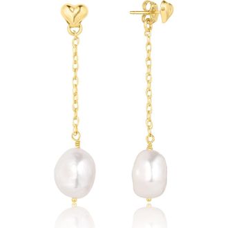 Set & Stones Eloise Heart and Pearl Earrings in Gold at Nordstrom