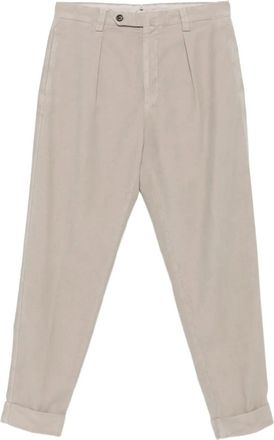 Berwich pleated turn-up chino trousers - men - Fabric - 52 - Neutrals
