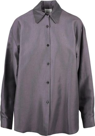 Alysi Grey Lyocell-Blend Fluid Shirt