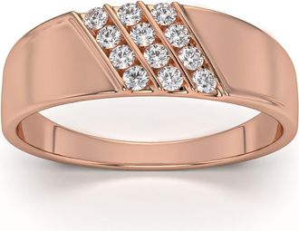 Pompeii3 1/5Ct Multi Row Mens Diamond Polished Ring in White, Yellow, or Rose Gold