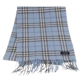 Burberry Pre-owned Scarves, female, Blue, Size: ONE SIZE Pre-owned Vintage Scarf
