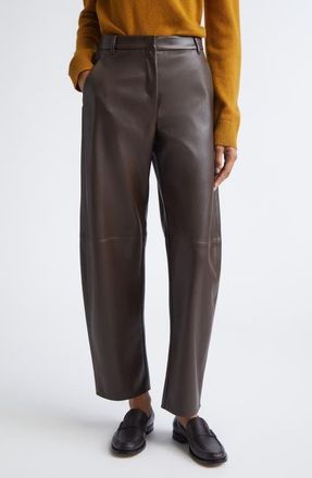 Max Mara Sospiro Faux Leather Pants in Chocolate at Nordstrom, Size Medium