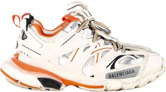 Balenciaga Pre-owned Womens Track Sneakers in White and Orange Polyurethane - Size EU 39