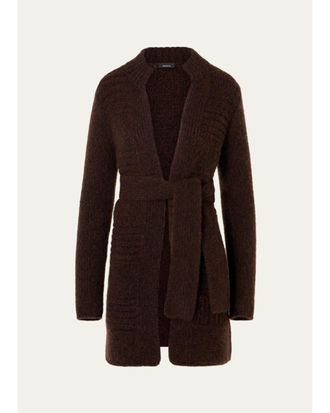 Akris Rib Mouline Cashmere-Silk Open Cardigan