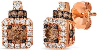 Le Vian Ladies Chocolate Diamonds Earrings set in 14K Strawberry Gold