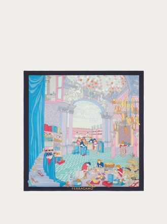 Ferragamo Donna Foulard in seta stampa Atelier Blu