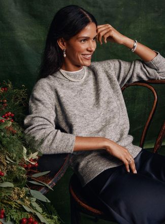 Contemporaine Womens Mixed wool fuzzy sweater