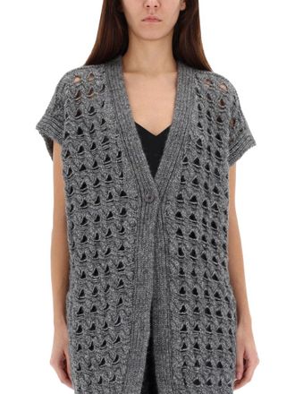 Herno Perforated Alpaca Vest - Gray