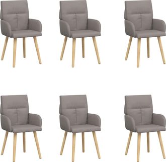 vidaXL Sillas De Comedor 6 Uds. Tela Topo 60 X 56 X 96 Cm Vidaxl