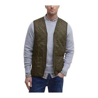 Barbour Waistcoats, male, Green, XL, Green Sleeveless V-Neck Gilet with Pockets