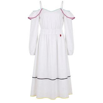Trussardi Abito midi con spalline sottili e scollo a V - - Dresses - Donna - Bianco - S