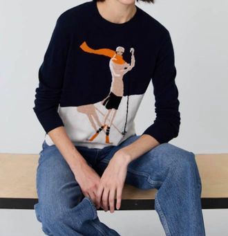 Autumn Cashmere Vintage Ski Cashmere Sweater In Navy