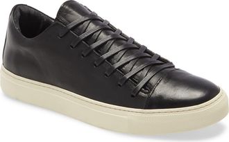 John Varvatos Reed Sneaker in Black Leather at Nordstrom, Size 10.5