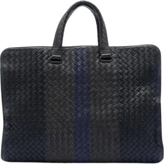 Bottega Veneta Pre-owned Tote Bags, female, Black, Size: ONE SIZE Pre-owned Woven Leather Business Tote