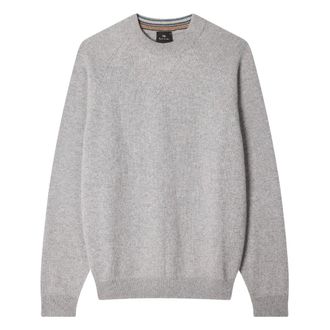 Paul Smith Merino wollen trui met ronde hals - Heren - Sweatshirts & Hoodies - Grijs - Maat: L Wol