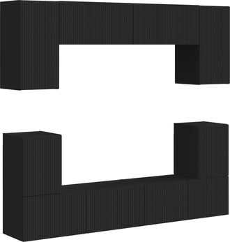 vidaXL Conjunto De Mueble De Tv 5 Uds. Negro Madera De Ingenier&iacute;a Vidaxl