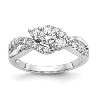 Diamond2Deal 14k White Gold Lab Grown Diamond Wedding Band Ring 0.65Ct Clarity- VS Color- G-H