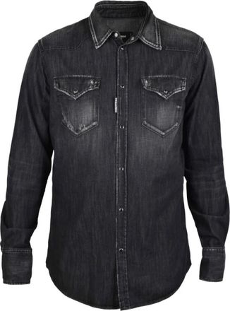 Dsquared2 Classic Western Shirt - Heren - Spijkeroverhemden - Zwart - XL - Katoen - Overhemden