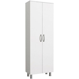 Dmora Armario Multiusos 2 Puertas Vincent, Muebles Multifuncionales, Zapatero, Armario Para Zapatos, 59x32 H162 Cm, Blanco - Dmora