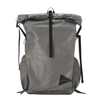 And Wander Backpacks, male, Gray, Size: ONE SIZE Nylon Backpack with Roll-Top Opening