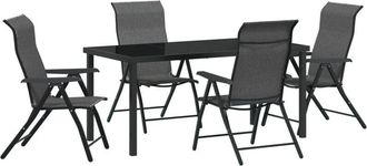 vidaXL Vidaxl - Garden Dining Set Height-Adjustable 5 pcs Grey Poly rattan