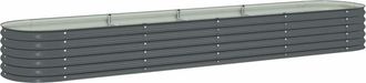 vidaXL Arriate De Acero Galvanizado Gris 400x80x44 Cm Vidaxl