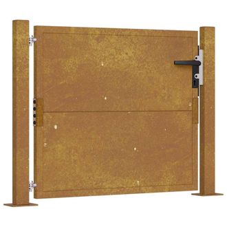 Berkfield Home Garden Gate 105x80 cm Corten Steel in Brown