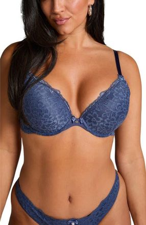 Hunkem&ouml;ller Marine Padded Push-Up Underwired Bra in Blue Indigo at Nordstrom, Size 32Dd