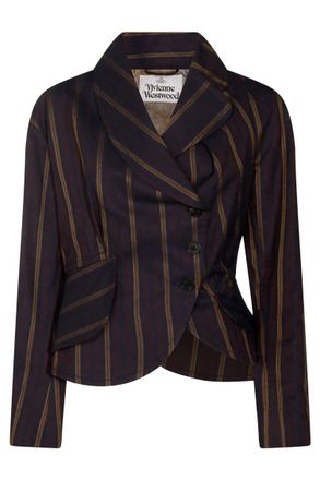 Vivienne Westwood Brown Stripes Shawl Lapel Blazer