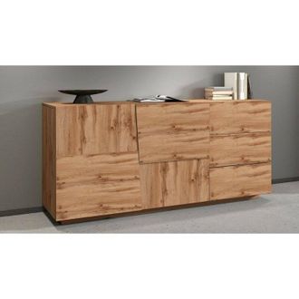 Dmora Aparador Xavier, Buffet De Sal&oacute;n, Aparador De Sal&oacute;n Con 2 Puertas Y 3 Cajones, 180x44h86 Cm, Roble, Con Embalaje Reforzado - Dmora