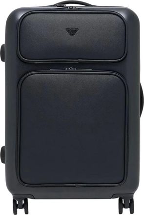 Emporio Armani Cabin Bags, male, Black, Size: ONE SIZE Black Trolley Bag with TSA Lock