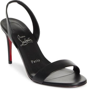 Christian Louboutin Marilyn Slingback Sandal in B439 Black/Lin Black at Nordstrom, Size 10.5Us